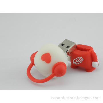 CaraUSB Soft silicone love cartoon series custom music Usb disk Gifts flash drive custom LOGO